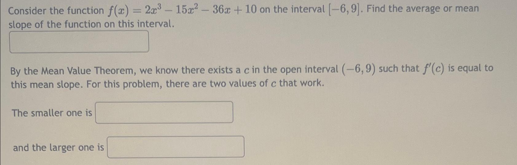 Solved Consider the function f(x)=2x3-15x2-36x+10 ﻿on the | Chegg.com