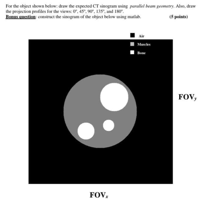 Solved For the object shown below: draw the expected CT | Chegg.com