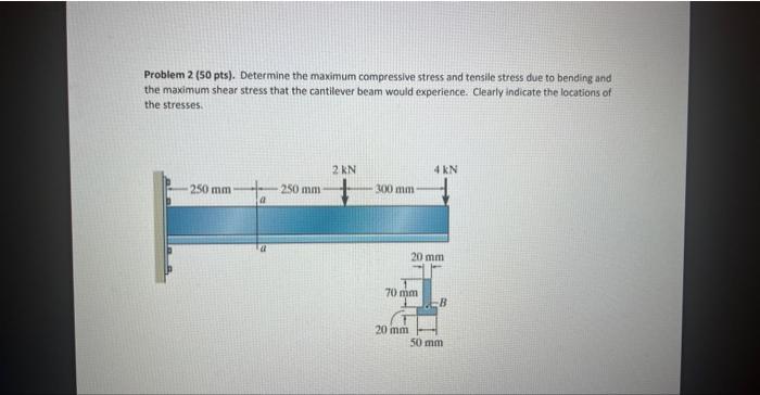 Solved Problem 2 ( 50pts). Determine the maximum compressive | Chegg.com