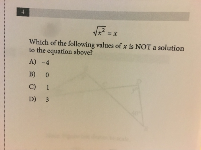 Solved Which of the following values of x is NOT a solution | Chegg.com