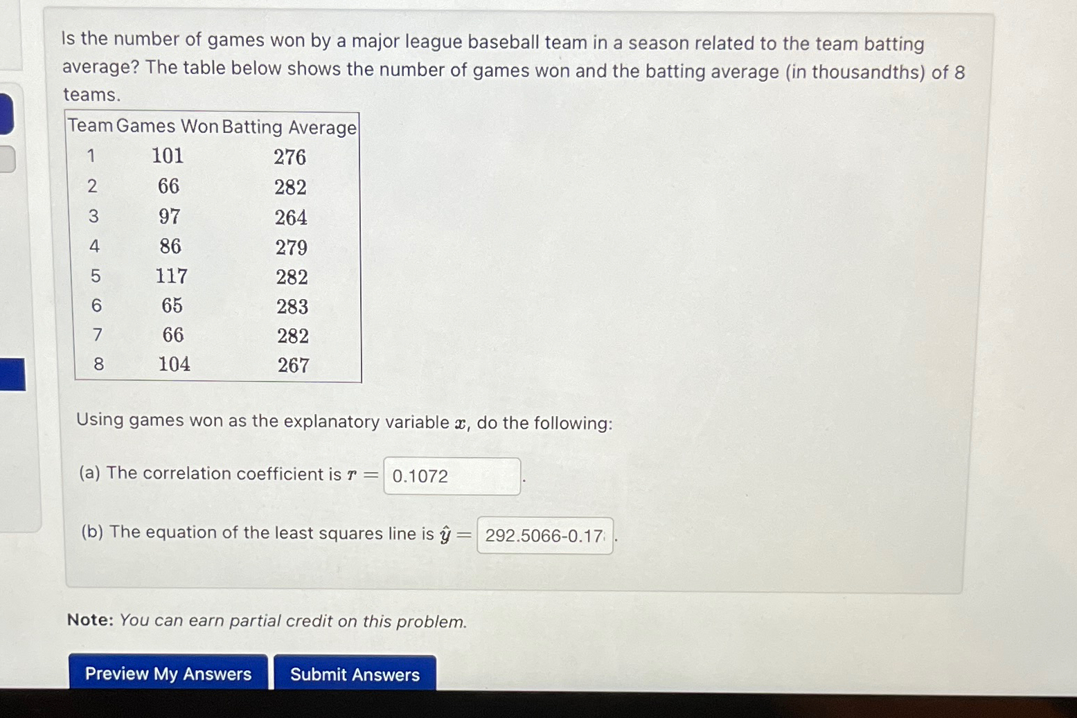 Solved Is the number of games won by a major league baseball | Chegg.com