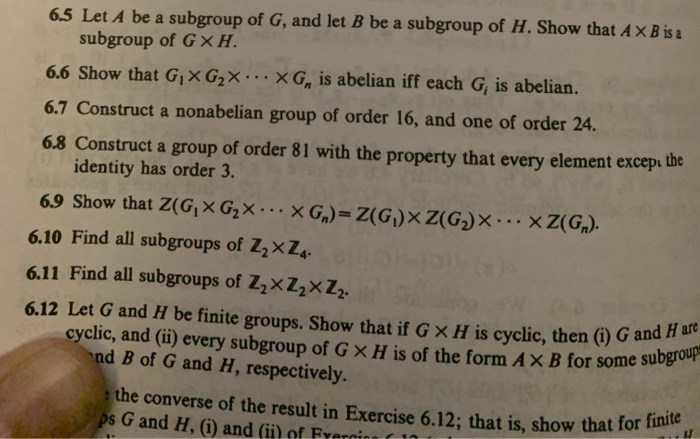 Solved Cyclic And U Every Subgroup Of G X H Is Of The Chegg Com