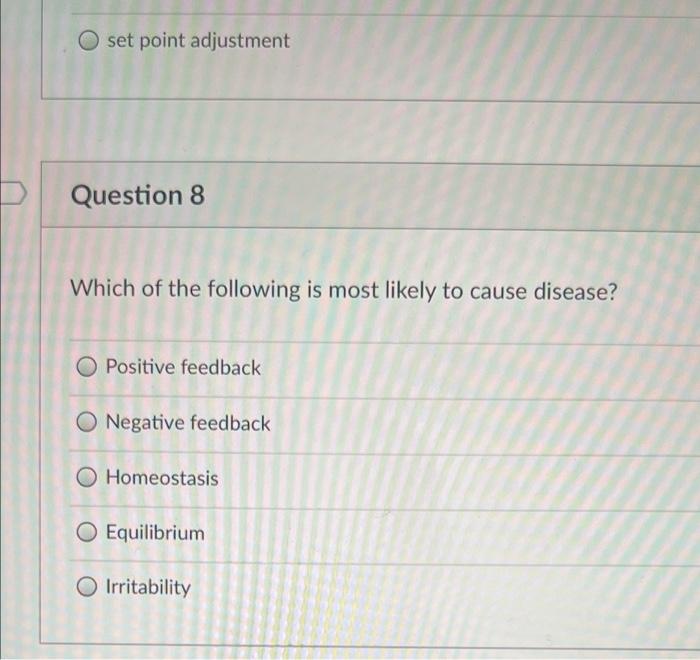Solved set point adjustment Question 8 Which of the