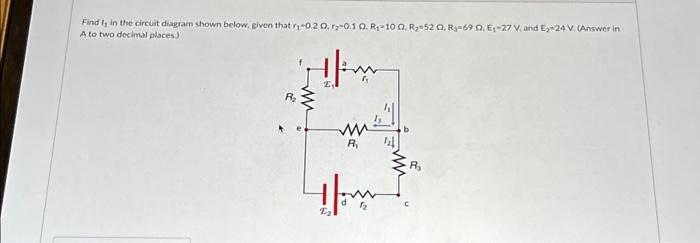 Solved Find 1₁ in the circuit diagram shown below, given | Chegg.com