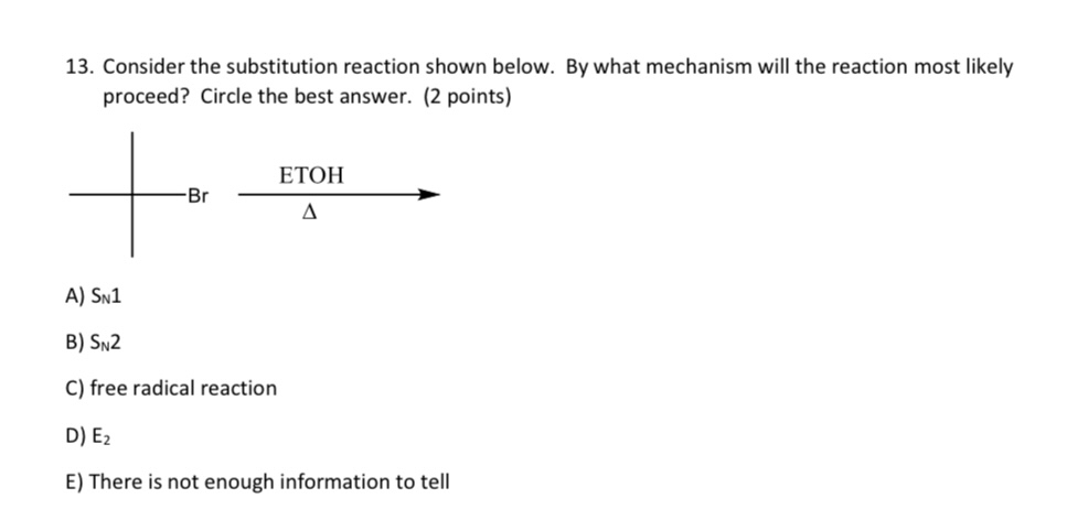 Solved Consider the substitution reaction shown below. By | Chegg.com