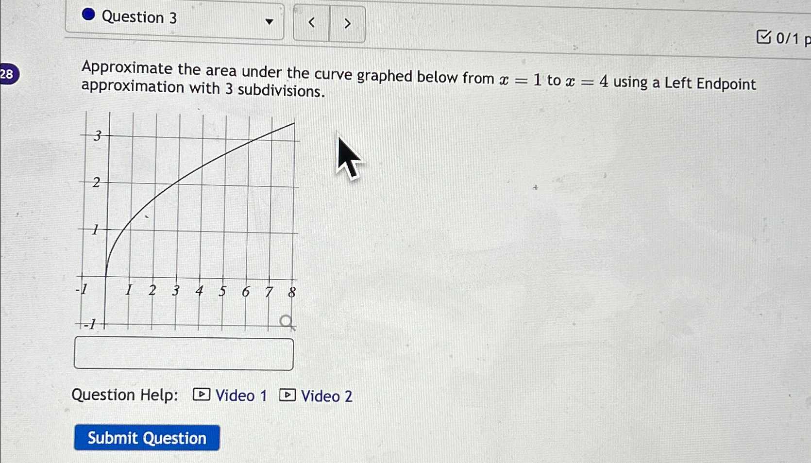 Question 301Approximate the area under the curve | Chegg.com