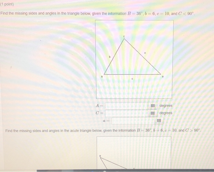 Solved Previous Problem List Next (1 point) Find the missing | Chegg.com