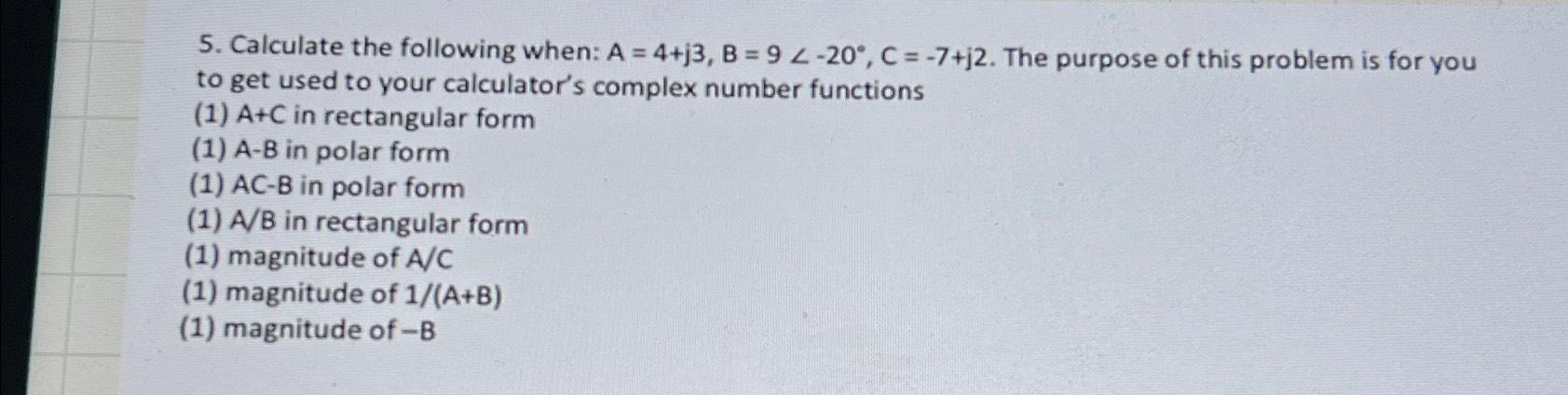 Solved Calculate The Following When: | Chegg.com