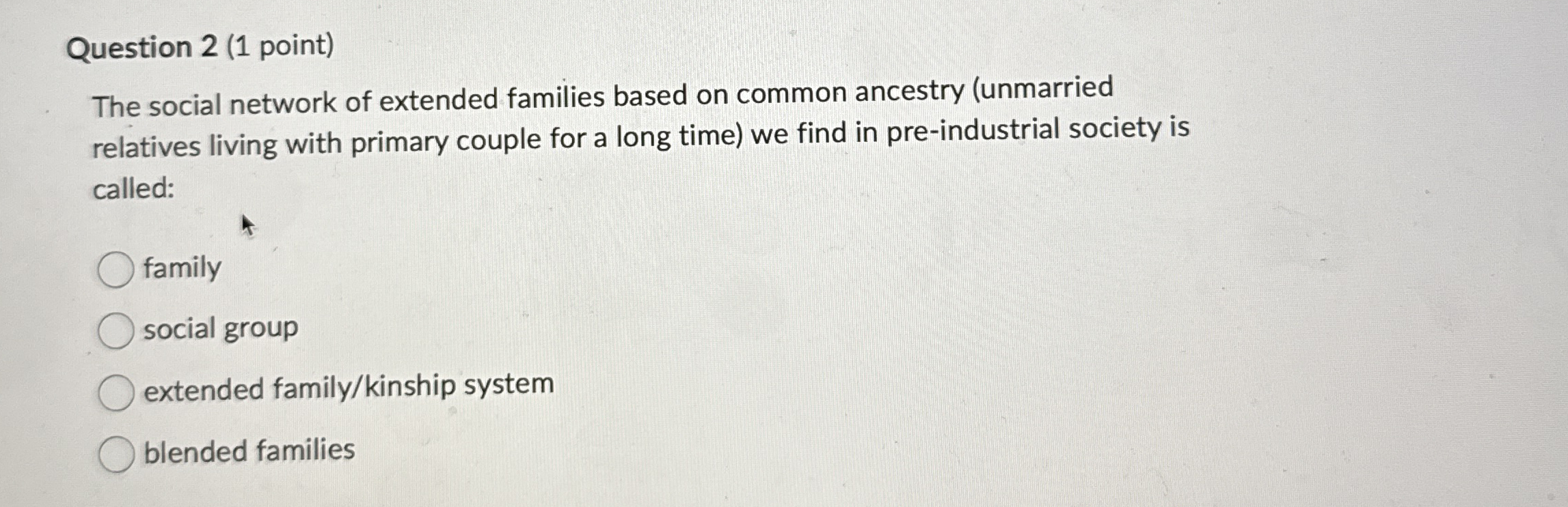 Solved Question 2 (1 ﻿point)The social network of extended | Chegg.com