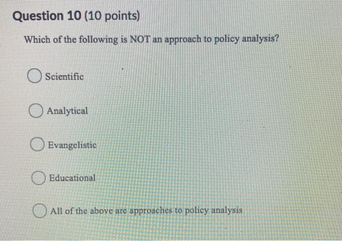 Solved Question 10 (10 points) Which of the following is NOT | Chegg.com