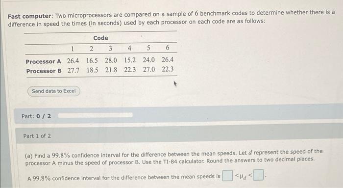Solved Fast computer: Two microprocessors are compared on a | Chegg.com