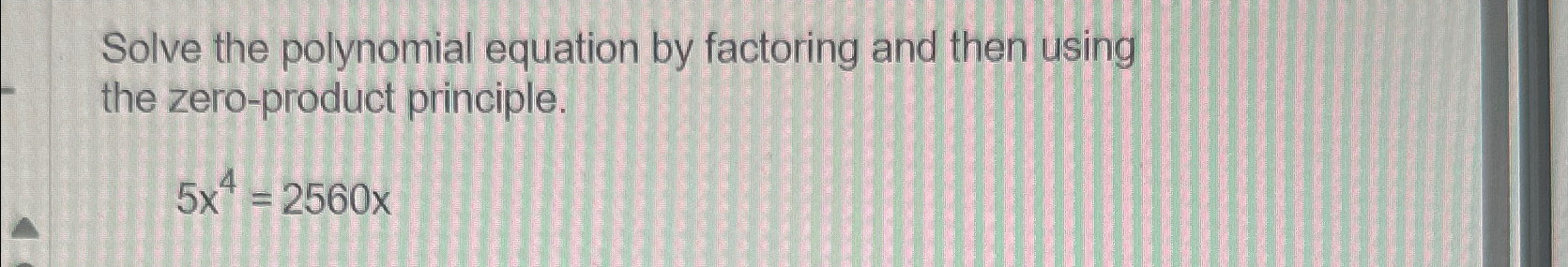 Solved Solve the polynomial equation by factoring and then | Chegg.com