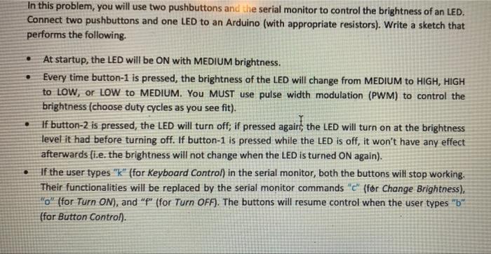 Solved In this problem, you will use two pushbuttons and the | Chegg.com