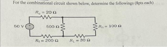 Solved For The Combinational Circuit Shown Below, Determine | Chegg.com