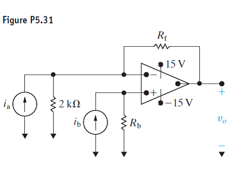 Solved Select The Values Of Rb And Rf In The Circuit In Fig P5 3 Chegg Com