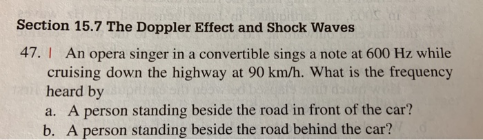 Solved Section 15.7 The Doppler Effect and Shock Waves 47. | | Chegg.com