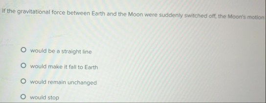 Solved If the gravitational force between Earth and the Moon | Chegg.com