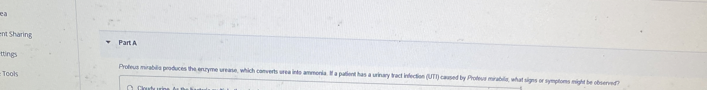 Solved Part AProteus mirabilis produces the enzyme urease, | Chegg.com