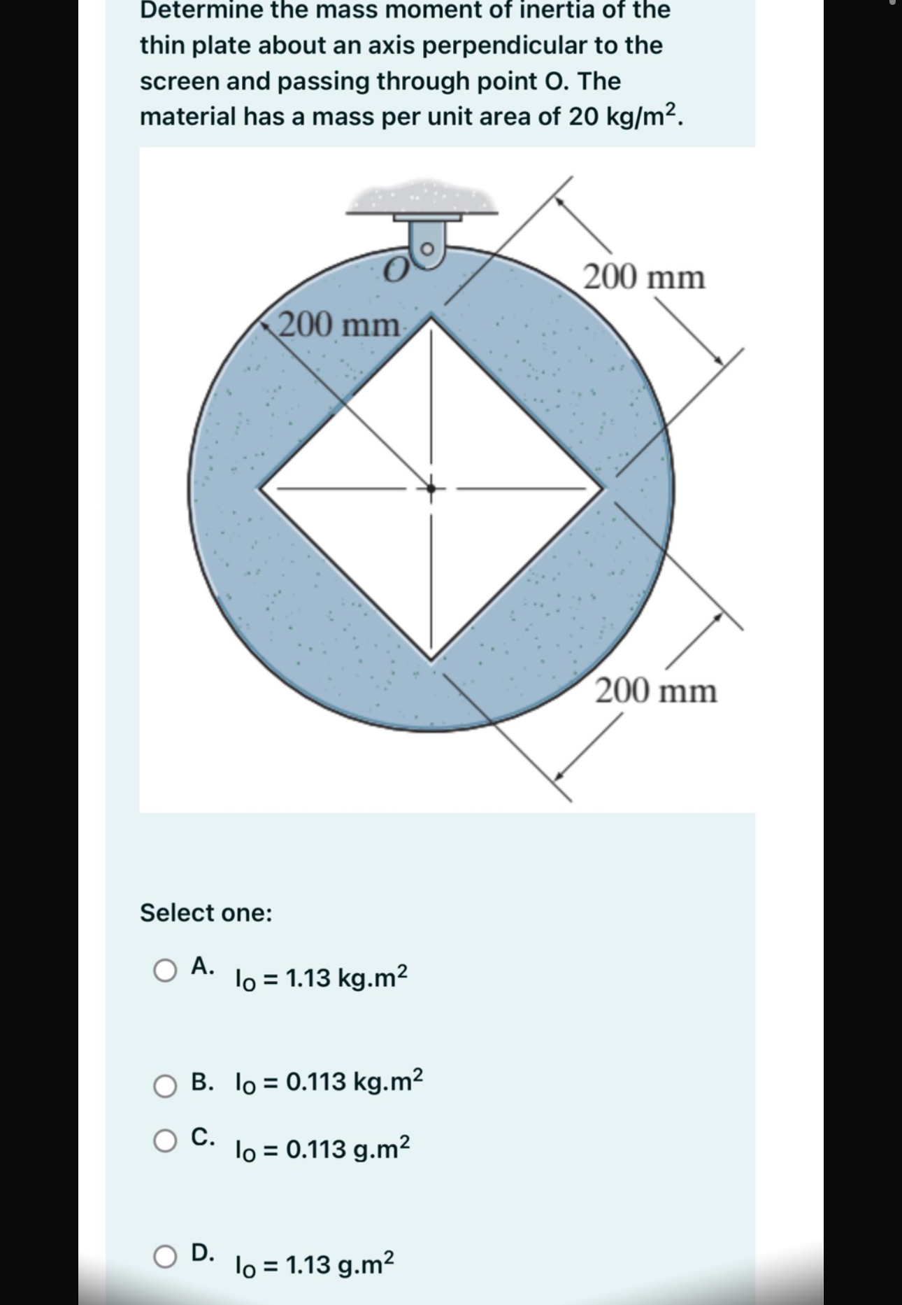 Solved Determine the mass moment of inertia of the thin | Chegg.com