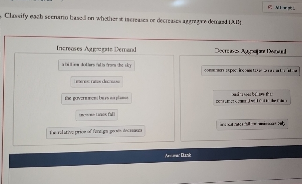 Solved Classify each scenario based on whether it increases | Chegg.com