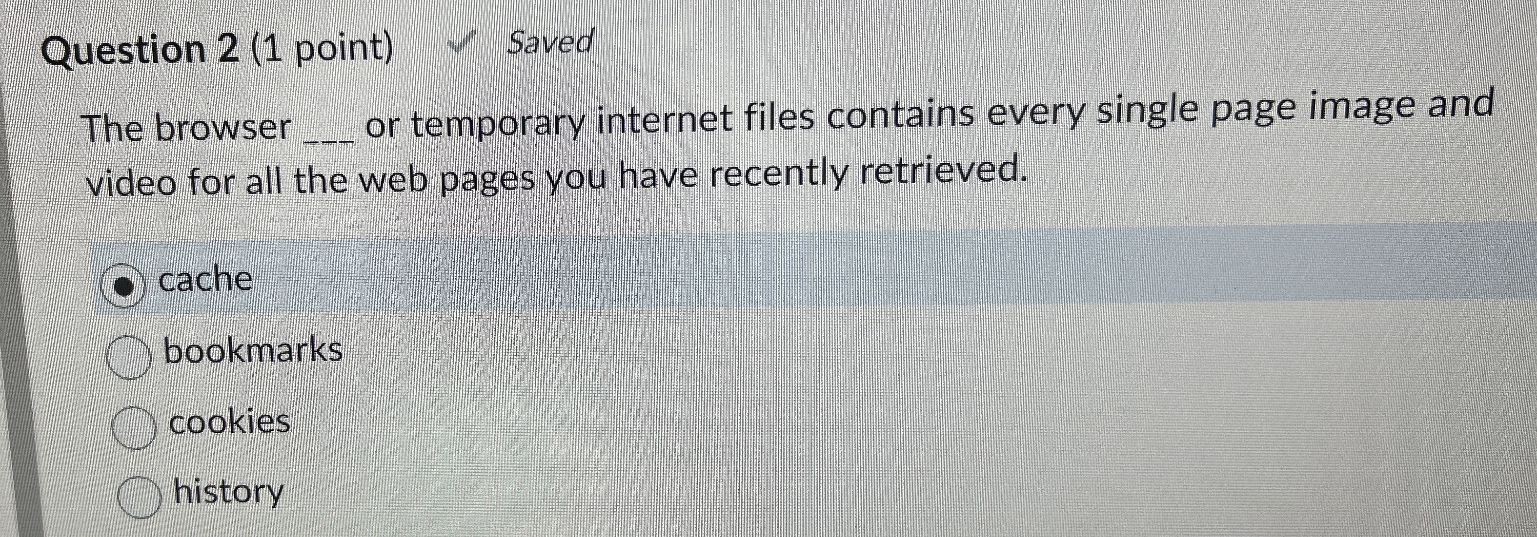 Solved Question 2 (1 ﻿point)SavedThe browser q, ﻿or | Chegg.com