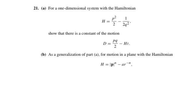 Solved 21. (a) For a one-dimensional system with the | Chegg.com