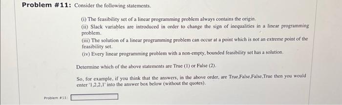 Solved Problem #11: Consider the following statements. | Chegg.com
