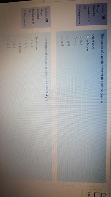 Solved on 19 The degree of a pendant vertex in a simple | Chegg.com