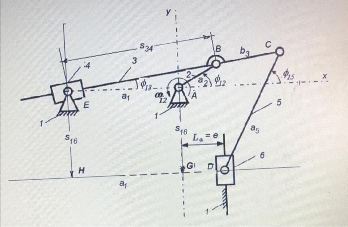 Solved Q-3 In the six-bar mechanism, shown below, AB = az = | Chegg.com