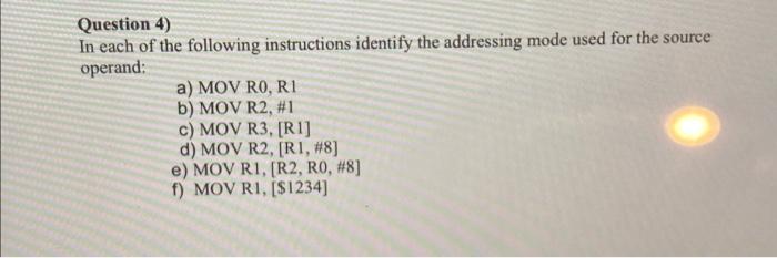 Solved in each of the following instructions identify the | Chegg.com