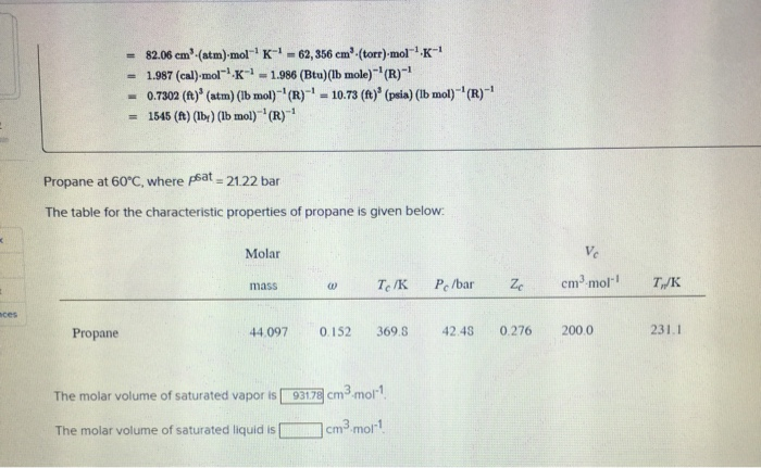 Solved Required information Calculate the molar volume of | Chegg.com