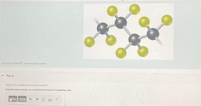 Solved Structure of TeflonÃ® a fluorocarbon polymer Y Part A | Chegg.com