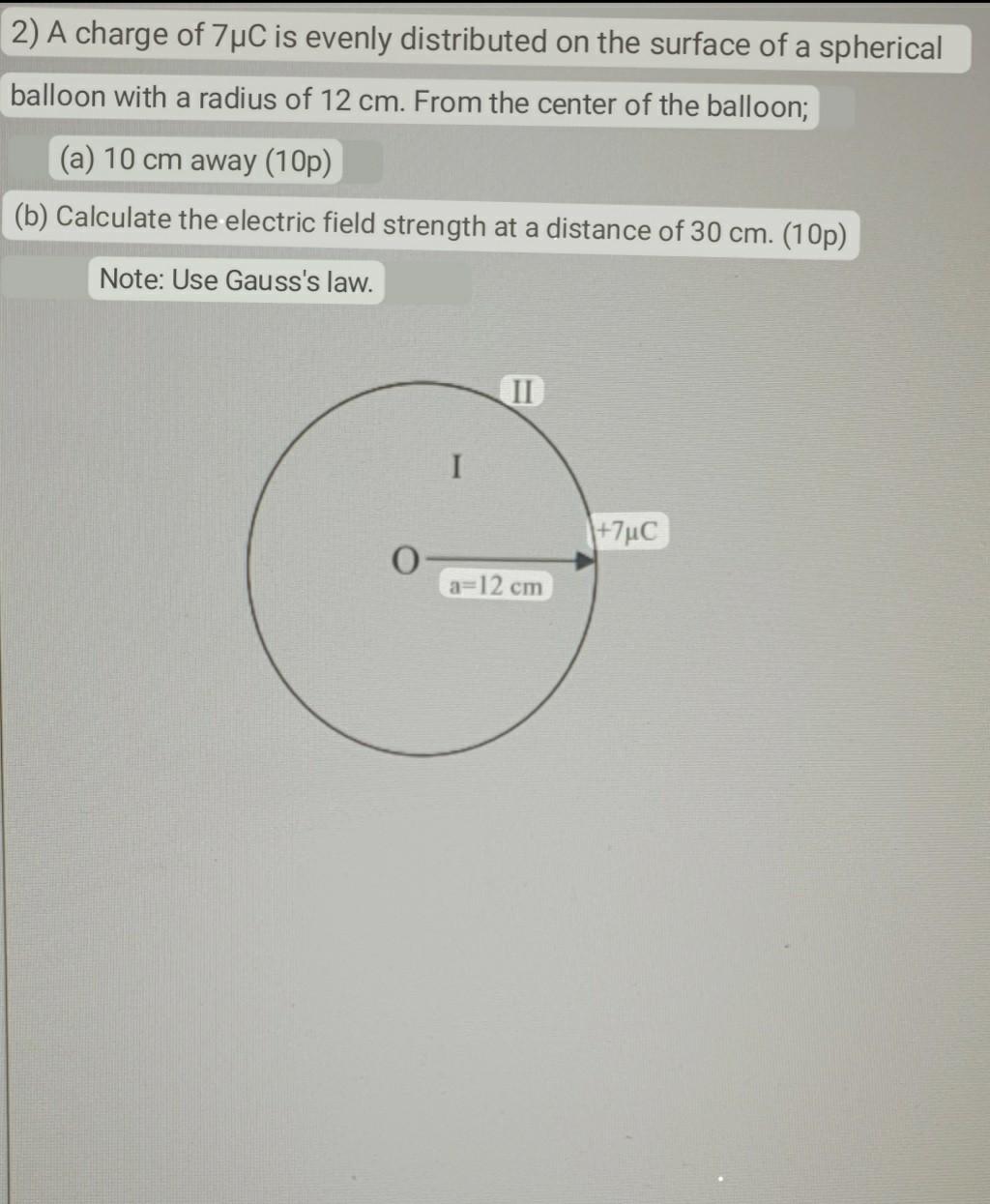 Solved 2) A charge of 7μC is evenly distributed on the | Chegg.com