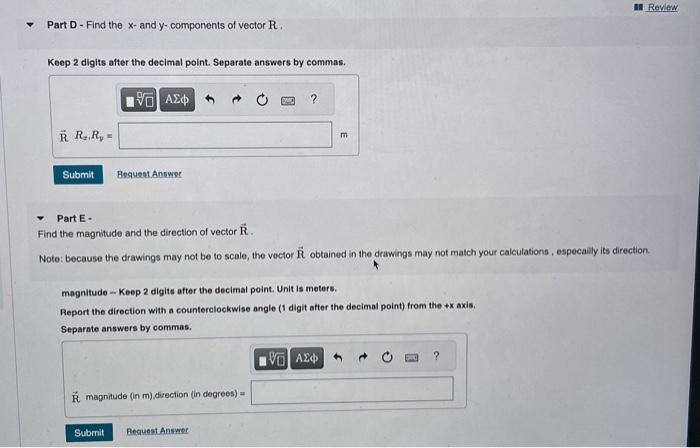 Solved Learning Goal: Vector Addition: Graphical Method | Chegg.com