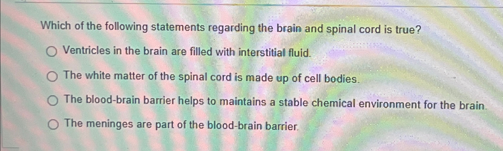 Solved Which of the following statements regarding the brain | Chegg.com