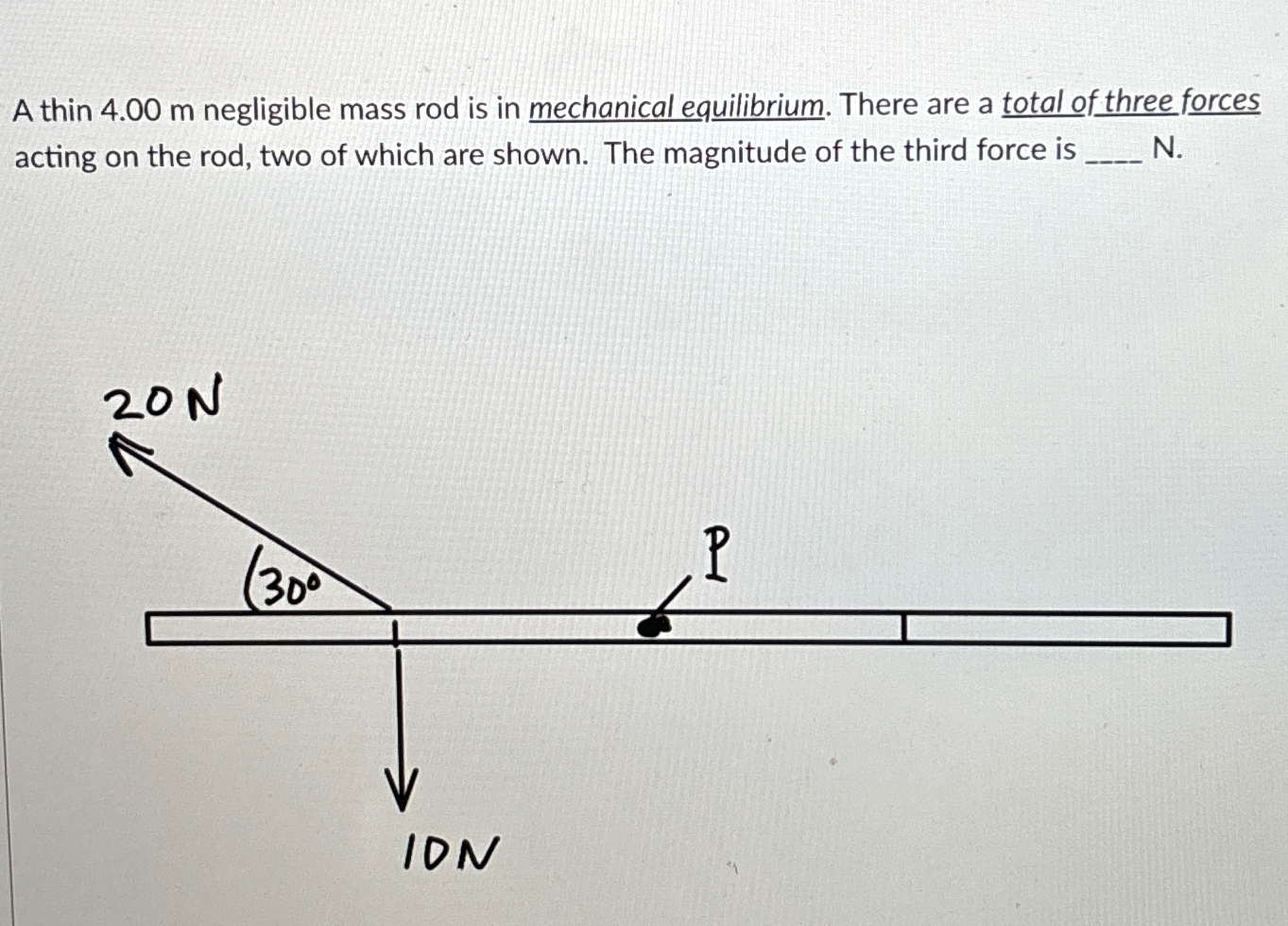 Solved A thin 4.00m ﻿negligible mass rod is in mechanical | Chegg.com