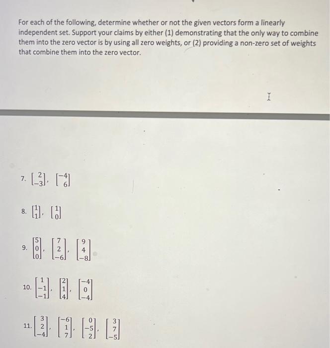 Solved For each of the following, determine whether or not | Chegg.com
