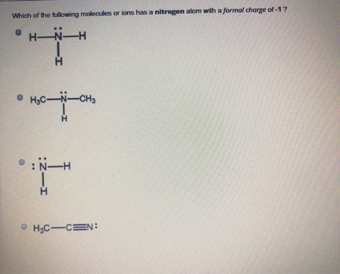 Solved Which Of The Following Molecules Or Ions Has A Nit Chegg Com