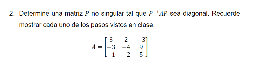 P 1ap Solved Determine una matriz P no singular tal que P-1AP | Chegg.com