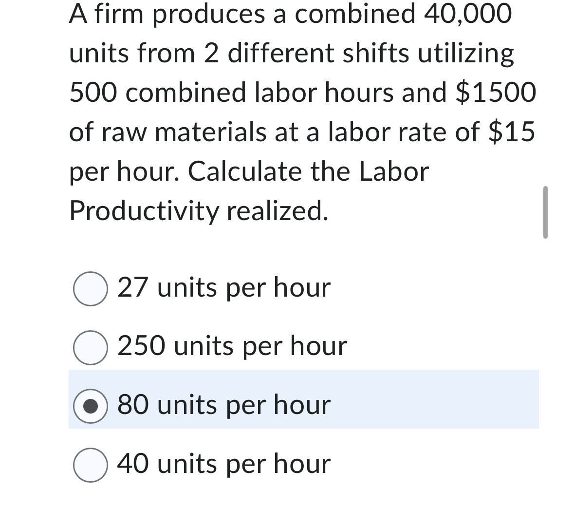 Solved A firm produces a combined 40,000 ﻿units from 2 | Chegg.com