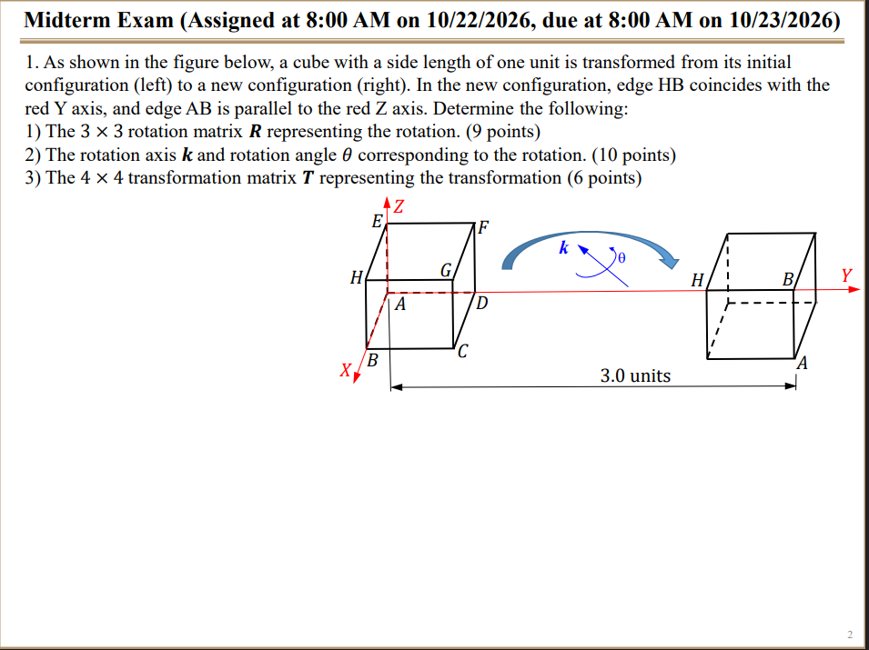 Solved Midterm Exam (Assigned at 8:00 AM on 10/22/2026, due | Chegg.com