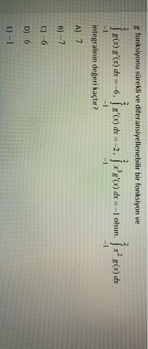 G Fonksiyonu Surekli Ve Diferansiyellenebilir Bir Chegg Com