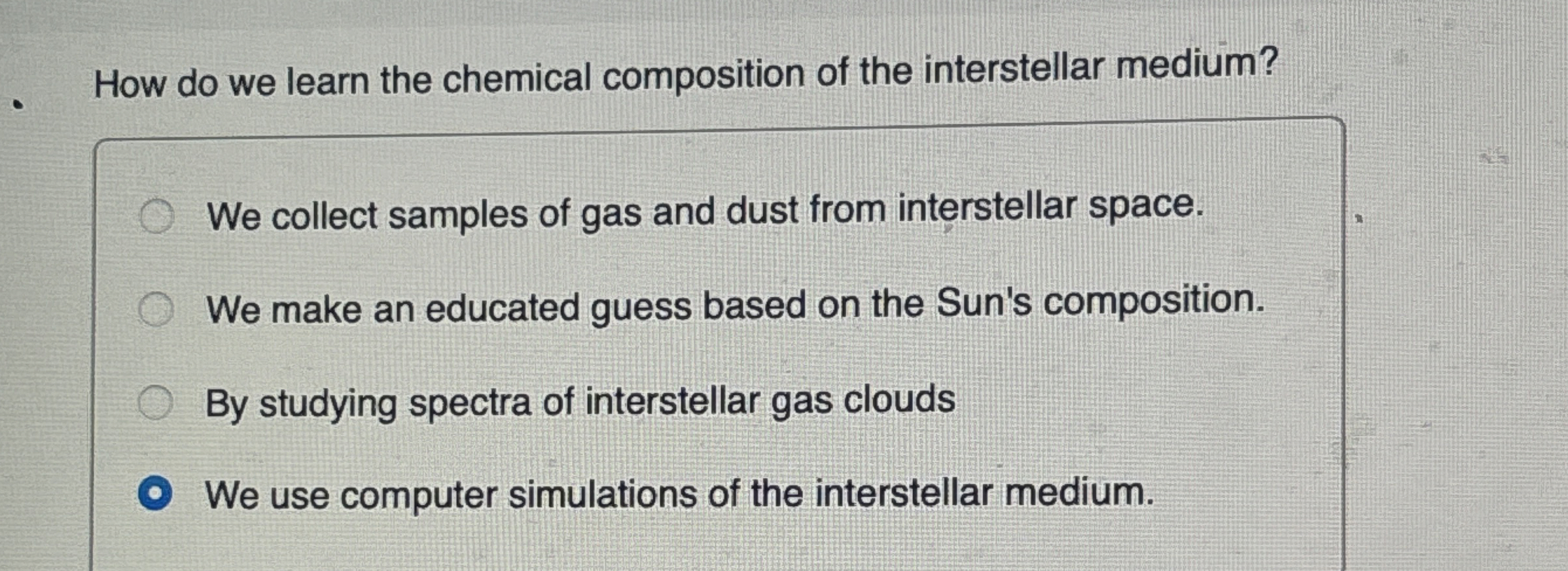 Solved How do we learn the chemical composition of the | Chegg.com
