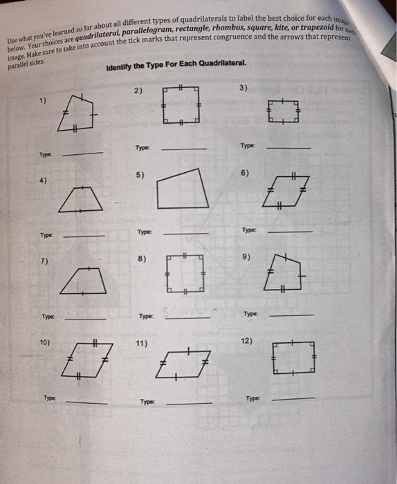 Type Of Quadrilaterals And Its Properties Diagrams