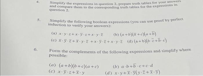 Solved please answer these boolean algebra questions 1 and 2 | Chegg.com
