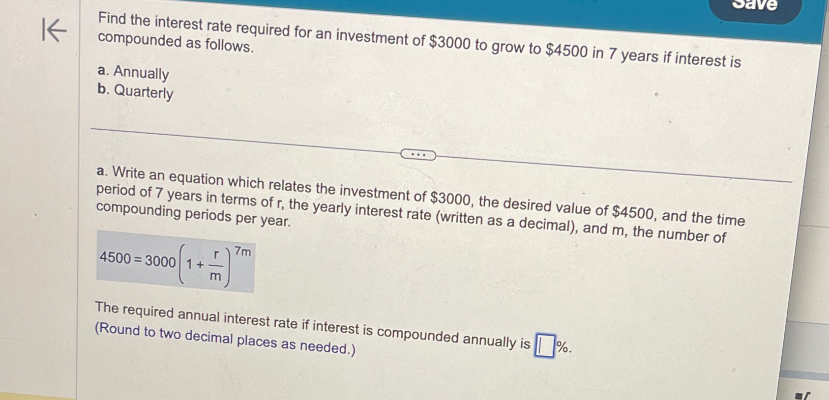 Solved Find the interest rate required for an investment of | Chegg.com