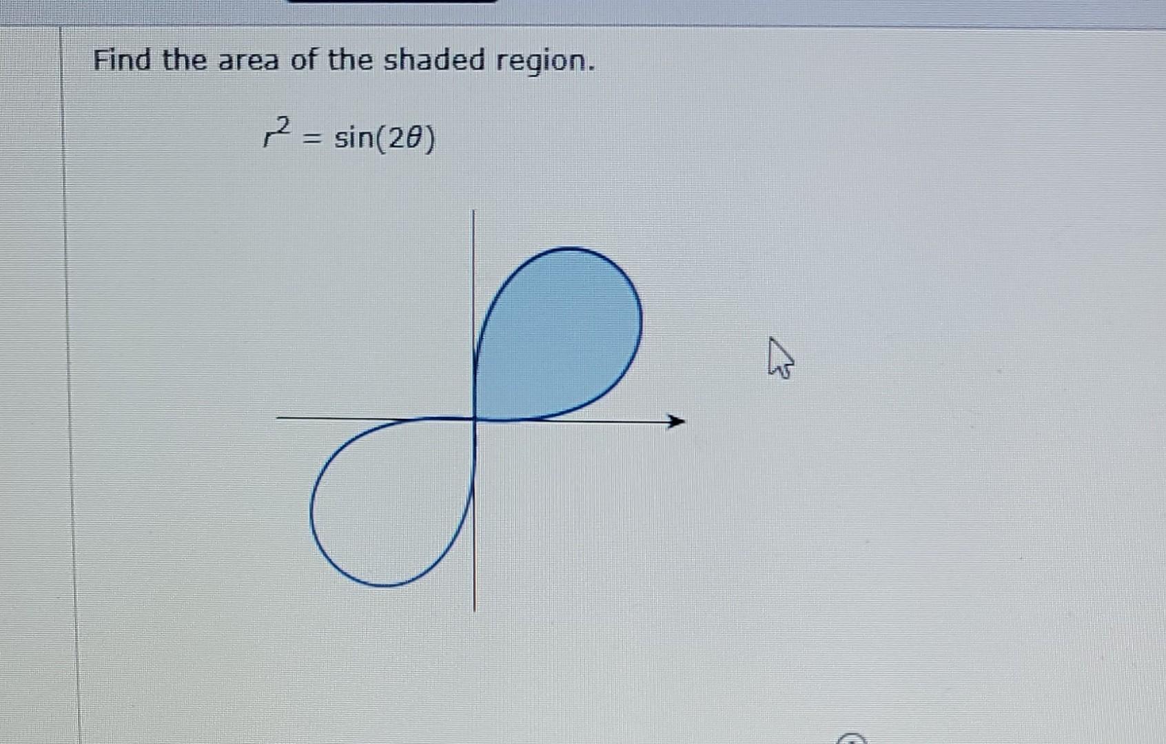 find the area of the shaded region r2 sin 2θ