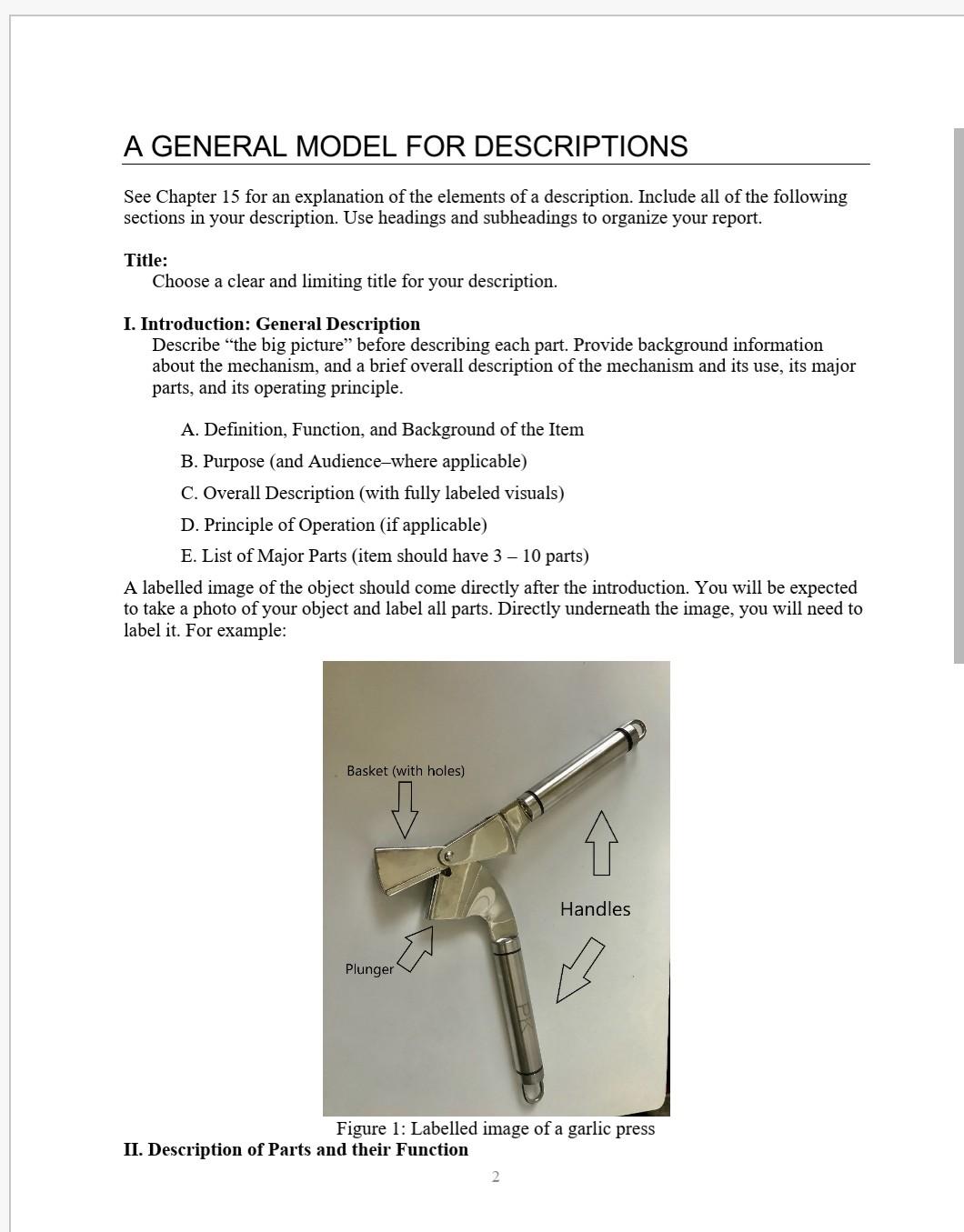 Solved DESCRIPTIONS & SPECIFICATIONS The unit will focus on | Chegg.com