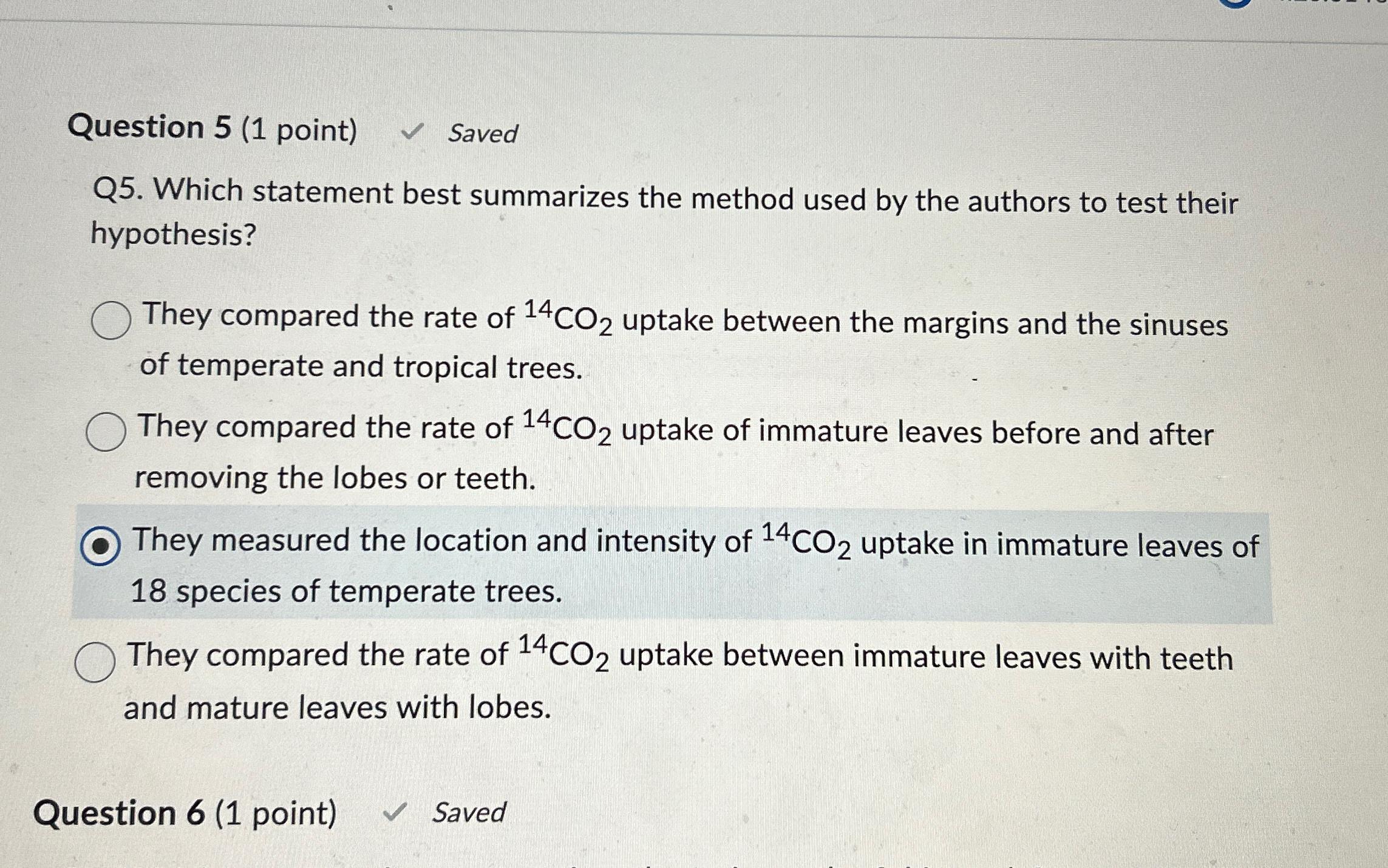 Solved Question 5 (1 ﻿point) ﻿SavedQ5. ﻿Which Statement | Chegg.com