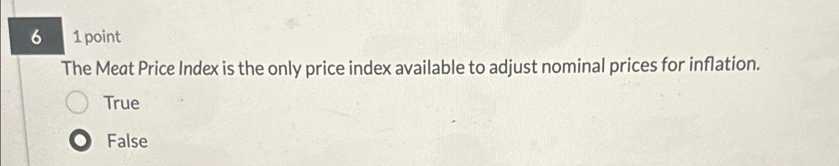 Solved 61 ﻿pointThe Meat Price Index is the only price index | Chegg.com